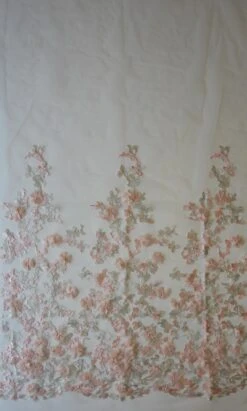 Blush 3D Lace - Petra -Bridal Fabric Shop blush embroidered tulle petra full width