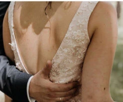 Blush Beaded Lace - Hildreth -Bridal Fabric Shop blush pink wedding dress using 3d flower lace