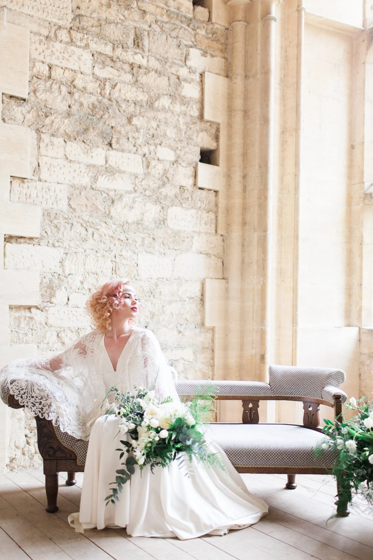 Ivory Beaded With White Feathers Lace - Chantelle 5 Ivory Beaded With White Feathers Lace - Chantelle - Image 5