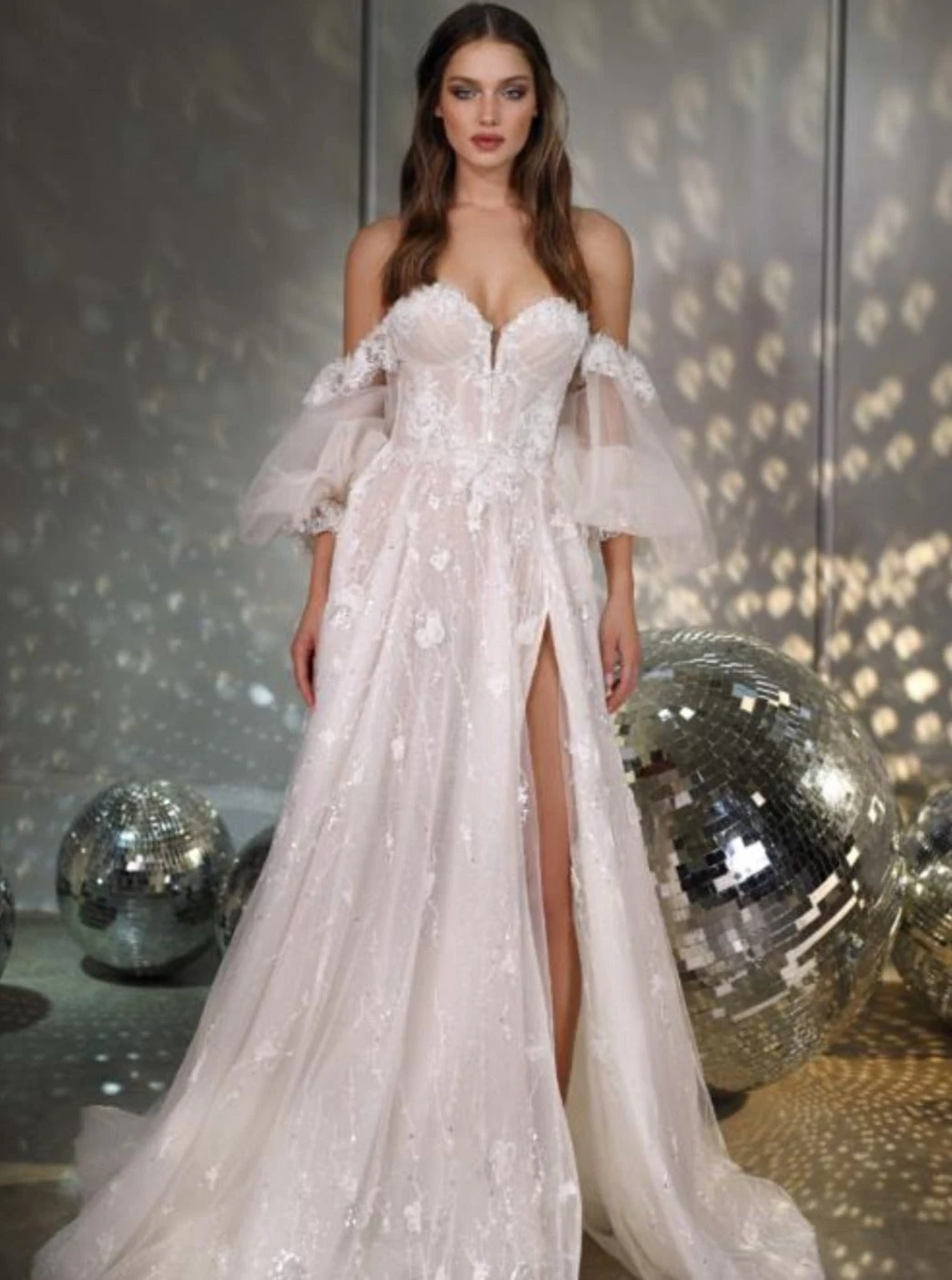 Ivory Beaded Embroidered Lace - Genka 5 Ivory Beaded Embroidered Lace - Genka - Image 5