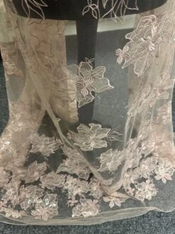 Pink Sequinned Embroidery Lace - Palma -Bridal Fabric Shop c 36b2992a 60a3 437a 9928 093c9bd6b555