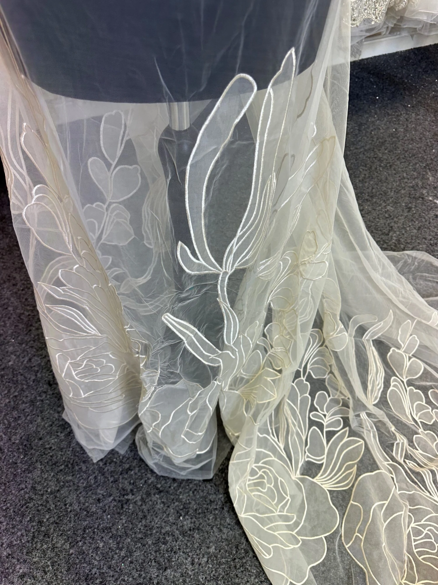 Champagne Large Scale Embroidered Lace - Braylee 3 Champagne Large Scale Embroidered Lace - Braylee - Image 3