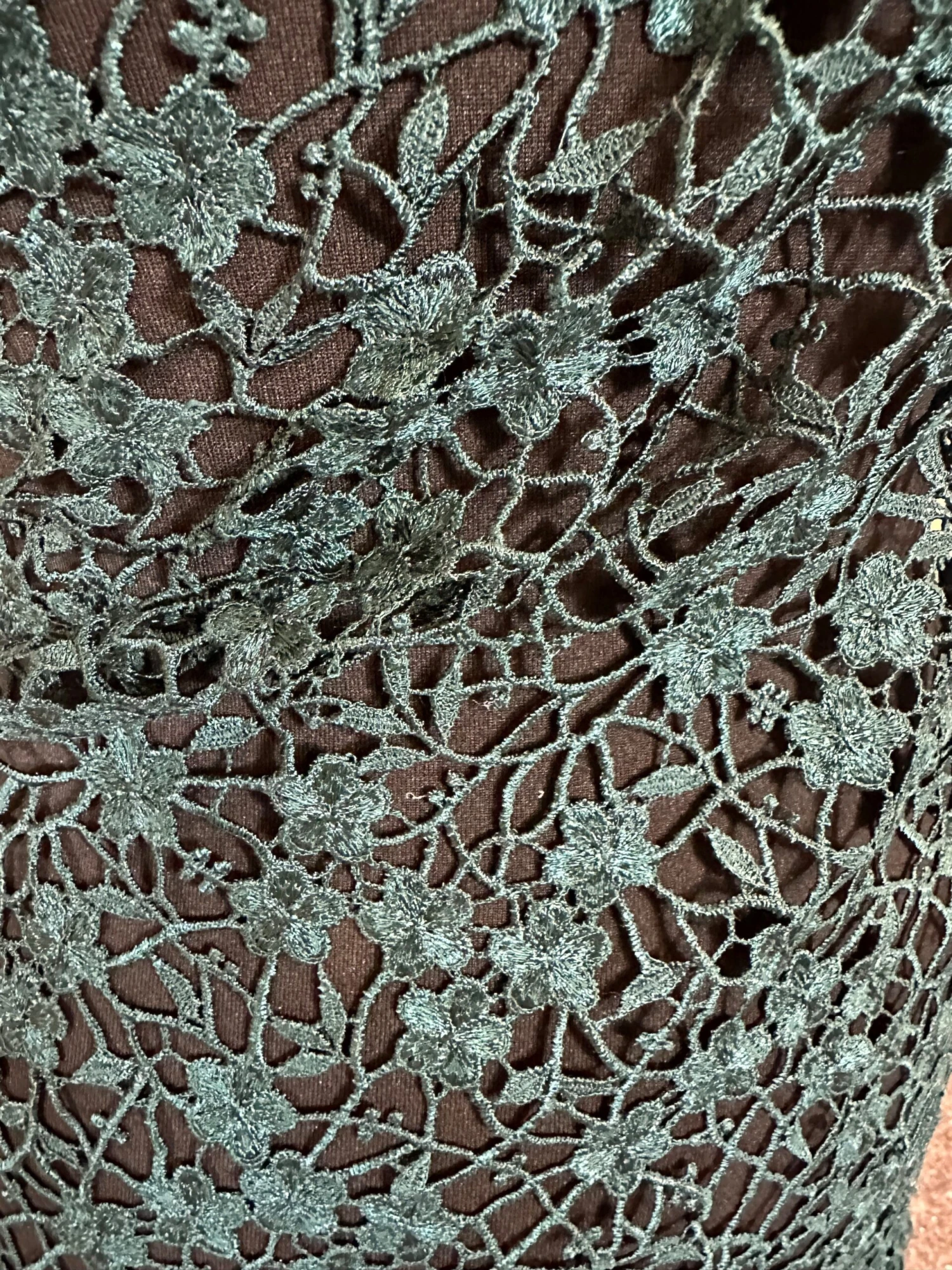 Dark Green Guipure Lace - Ebba 5 Dark Green Guipure Lace - Ebba - Image 5