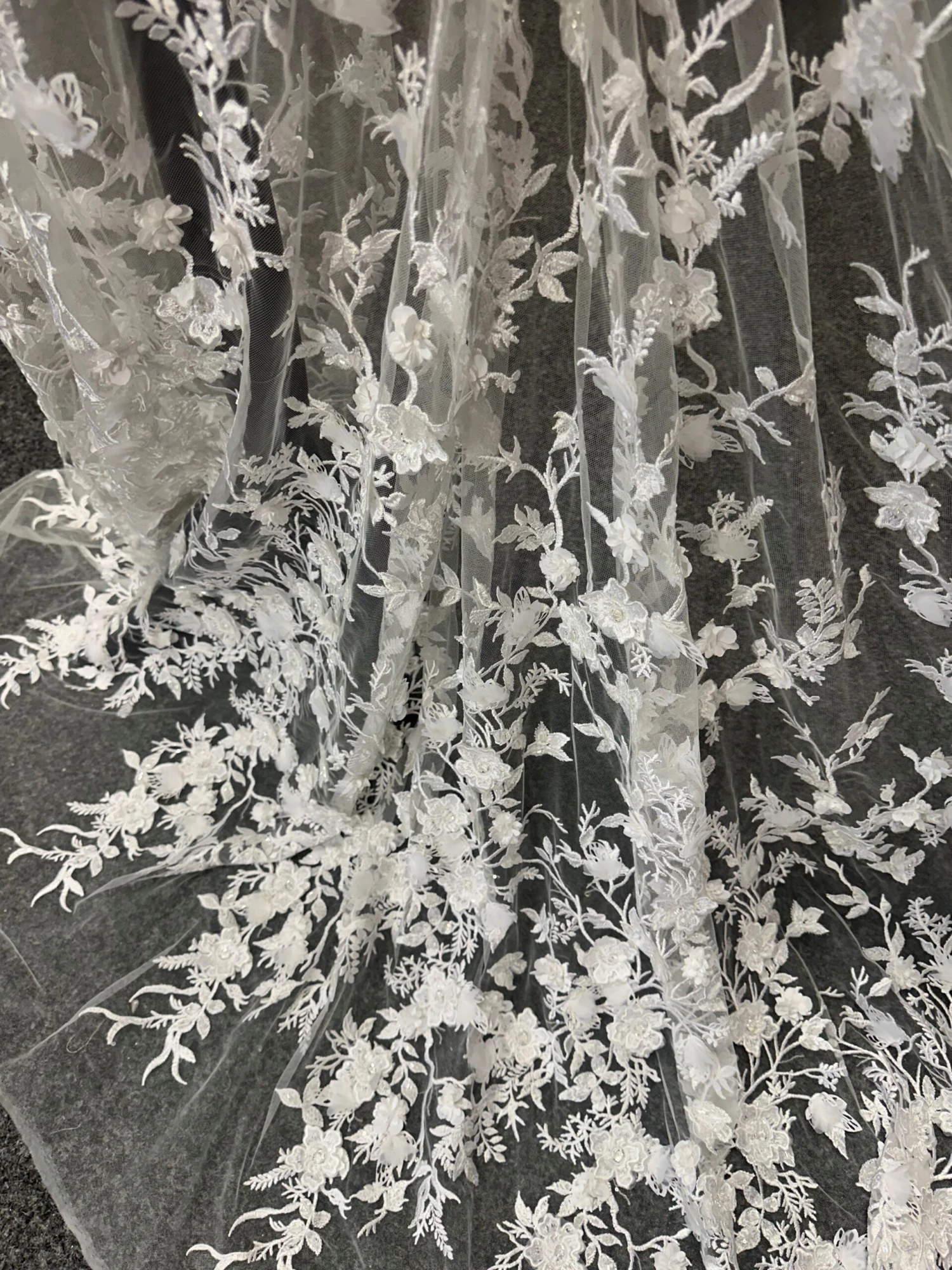 White Embroidered 3D Lace - Abiona 13 White Embroidered 3D Lace - Abiona - Image 13