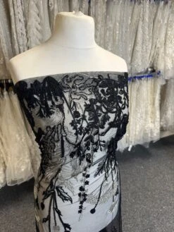 Black & Silver Embroidered Lace - Garbina -Bridal Fabric Shop c d09a05cc bab4 4967 9594 fb0613205048