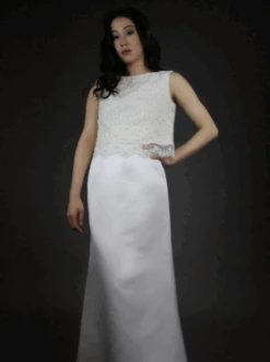 Ivory Beaded Lace - Celine -Bridal Fabric Shop celine lace top1