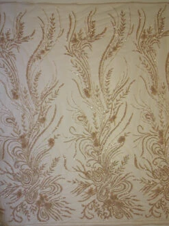 Champagne Beaded Lace - Rassinda -Bridal Fabric Shop champagne beaded lace rassinda full width