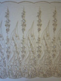 Champagne Beaded Flower Lace - Blake -Bridal Fabric Shop champagne embellished lace blake full width