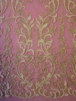 Champagne Embroidered Lace - Dinah -Bridal Fabric Shop champagne embroidered lace dinah