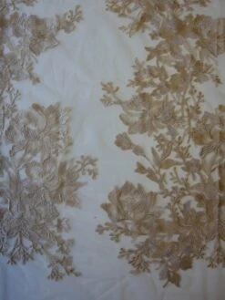 Champagne Embroidered Lace - Fontaine -Bridal Fabric Shop champagne embroidered lace fontaine