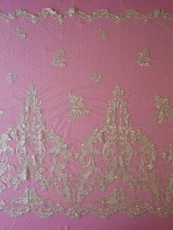 Champagne Embroidered Lace - Sandy 11 Champagne Embroidered Lace - Sandy -Bridal Fabric Shop champagne embroidered lace sandy full width