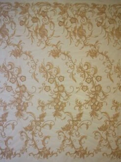 Champagne Embroidered Lace - Zarine -Bridal Fabric Shop champagne embroidered lace zarine full width
