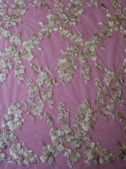 Champagne Embroidered Flower Lace - Aldira 9 Champagne Embroidered Flower Lace - Aldira -Bridal Fabric Shop champagne lace aldira