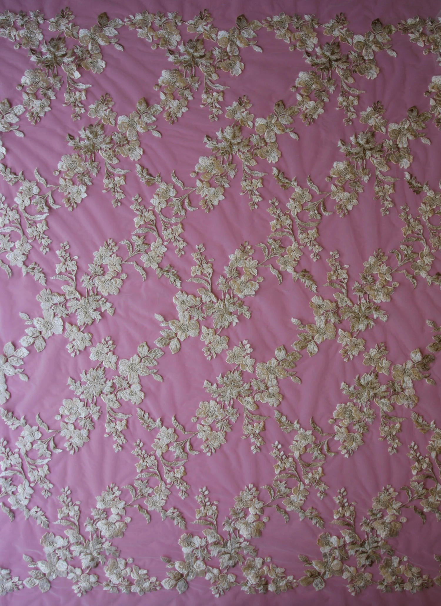 Champagne Embroidered Flower Lace - Aldira 4 Champagne Embroidered Flower Lace - Aldira - Image 4