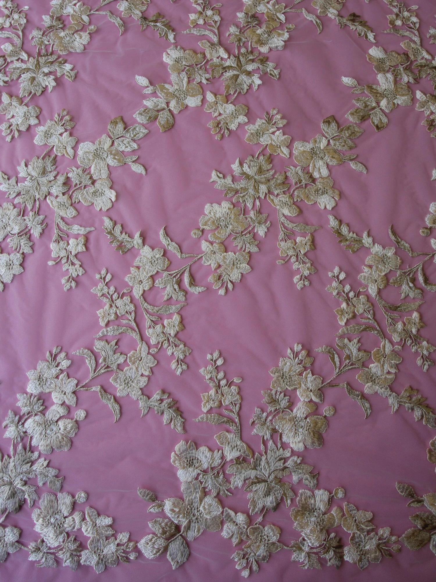 Champagne Embroidered Flower Lace - Aldira 3 Champagne Embroidered Flower Lace - Aldira - Image 3