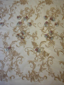 Champagne Embroidered Lace - Keegan -Bridal Fabric Shop champagne lace keegan