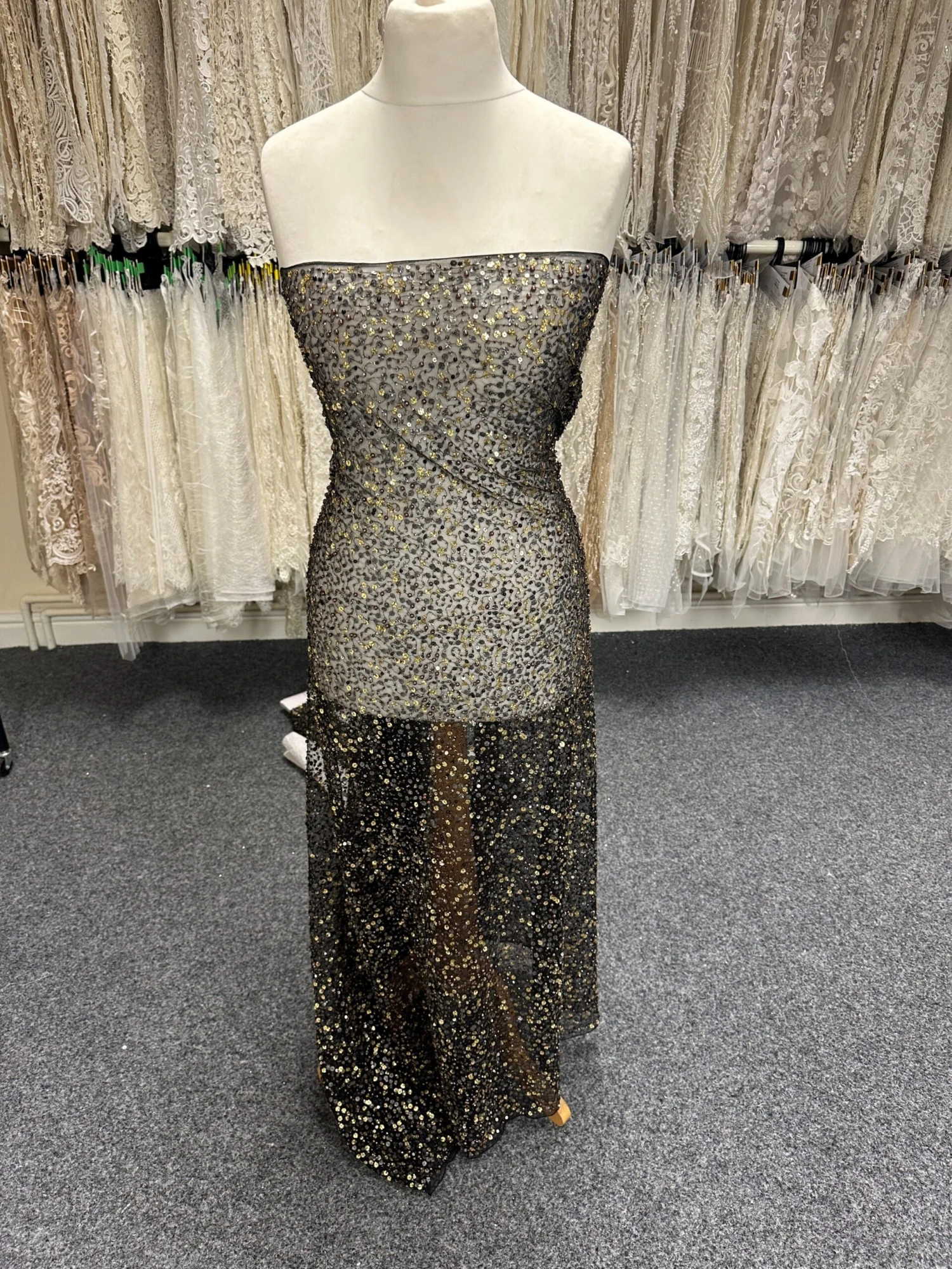 Black Sequin Lace - Charlene 1 Black Sequin Lace - Charlene