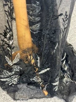 Black & Silver Embroidered Lace - Garbina -Bridal Fabric Shop d f3071f1d 26de 4cb4 849e 059c7dcdf19d