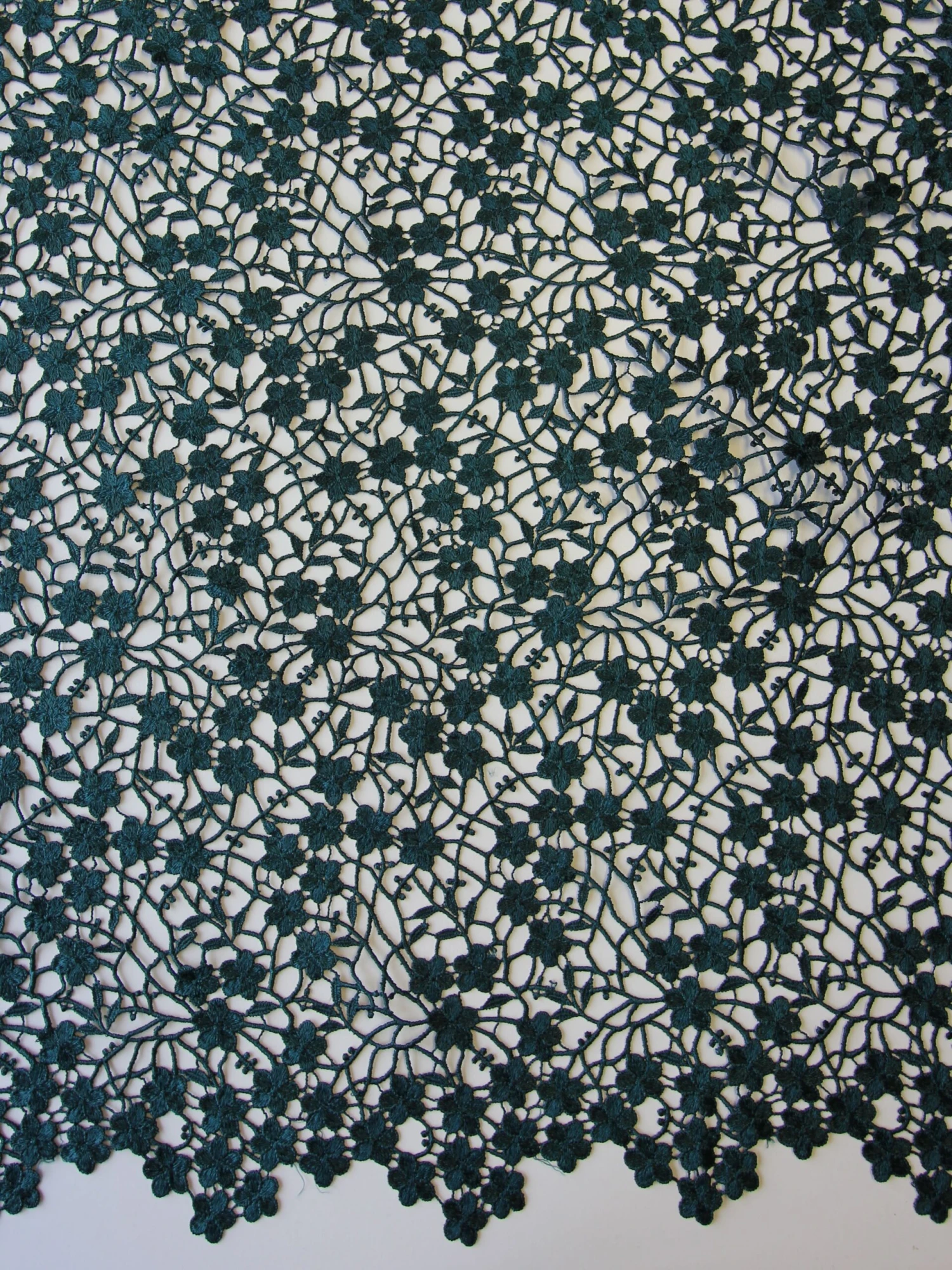 Dark Green Guipure Lace - Ebba 2 Dark Green Guipure Lace - Ebba - Image 2