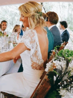 Ivory Chantilly Lace - Davina -Bridal Fabric Shop davina lace dress5