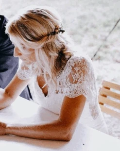 Ivory Chantilly Lace - Davina -Bridal Fabric Shop davina lace dress7