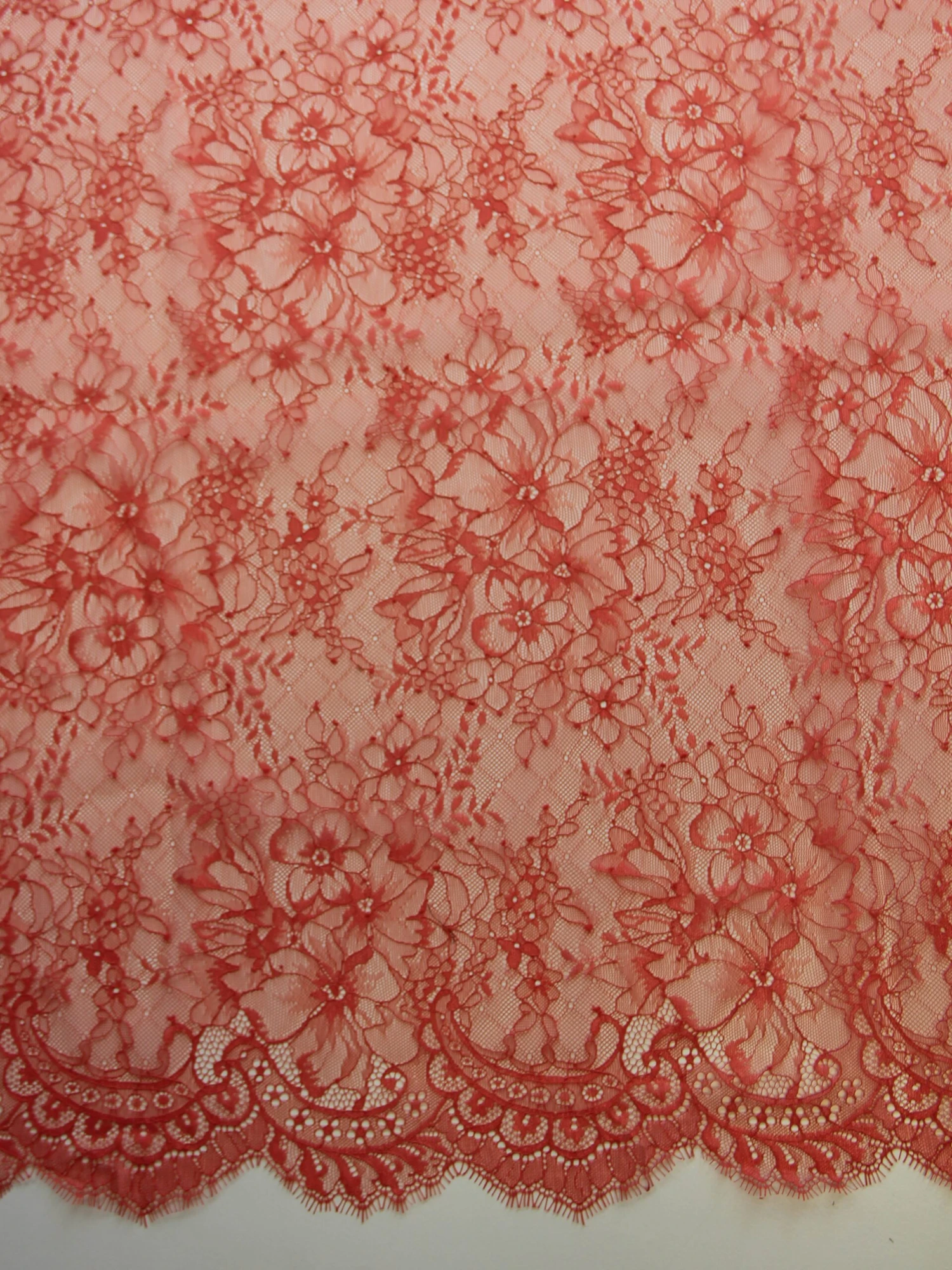 Deep Salmon Raschel Lace - Clio 2 Deep Salmon Raschel Lace - Clio - Image 2