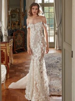 Ivory Beaded 3D Lace - Erwin -Bridal Fabric Shop dress made out of erwin lace