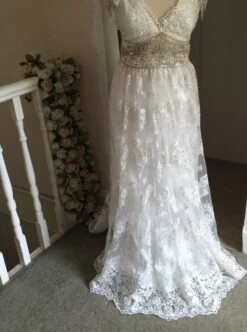 Ivory Beaded Lace - Bella -Bridal Fabric Shop dress made using bella lace