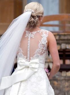 Ivory Corded Lace - Harmony -Bridal Fabric Shop dress using harmony lace made by sally lewis
