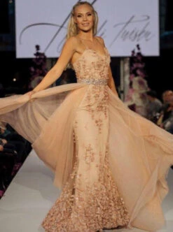 Antique Rose Beaded Lace - Drew -Bridal Fabric Shop drew lace ant rose dress1 by heidi tuisku