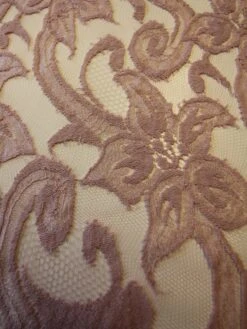 Dusky Pink Chantilly Lace - Celia -Bridal Fabric Shop dusky pink lace celia close up