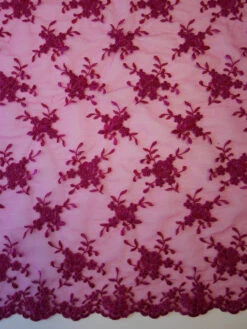 Fuchsia Corded Lace - Geraldine -Bridal Fabric Shop fuschia lace geraldine full width
