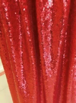Red Sequinned Tulle - Glow -Bridal Fabric Shop glowred 1