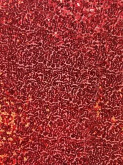 Red Sequinned Tulle - Glow -Bridal Fabric Shop glowred