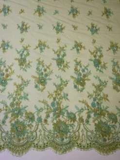 Green Beaded And Corded Lace - Cadence 10 Green Beaded And Corded Lace - Cadence -Bridal Fabric Shop green beaded lace cadence