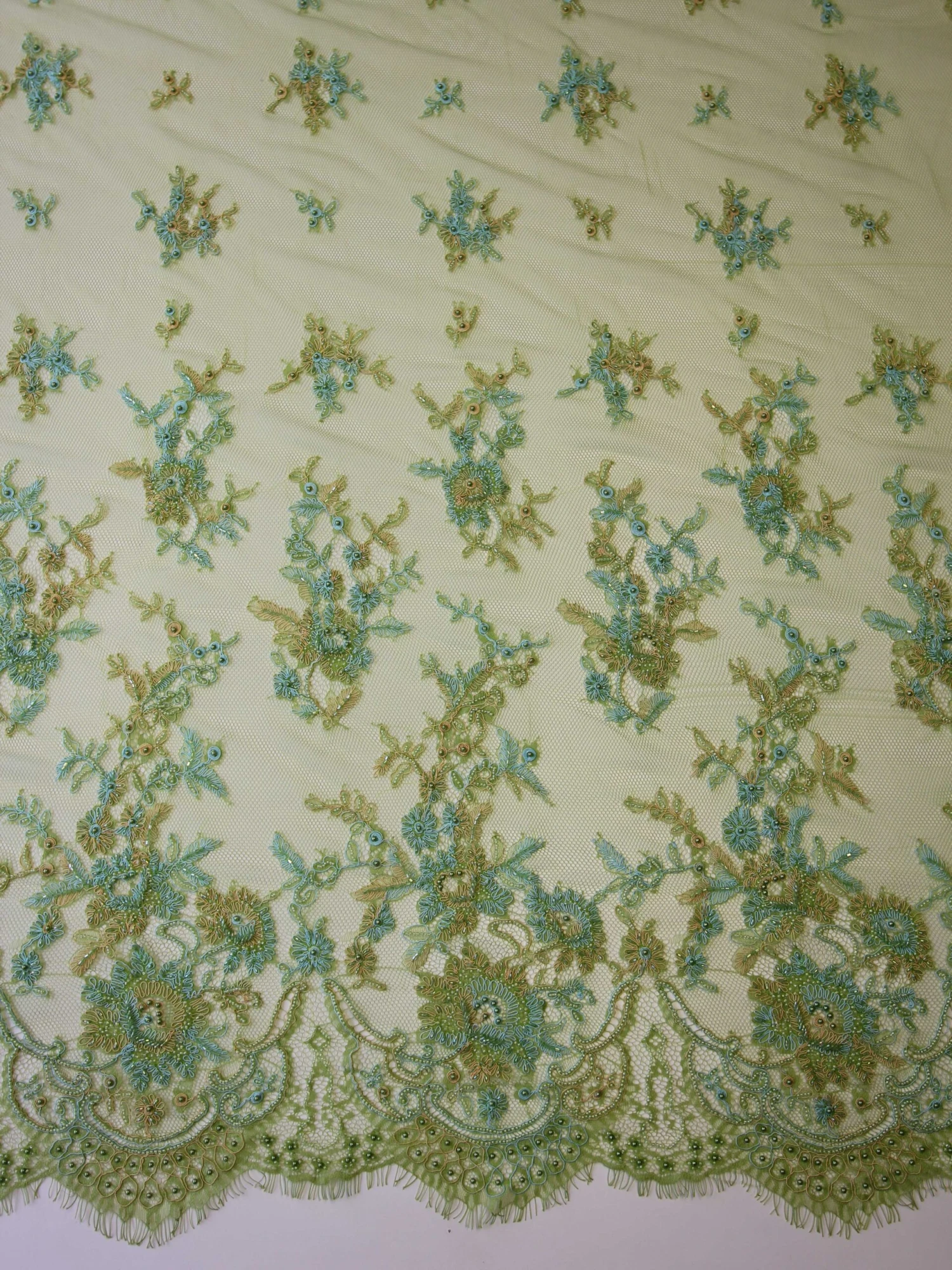 Green Beaded And Corded Lace - Cadence 5 Green Beaded And Corded Lace - Cadence - Image 5