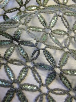 Green Embroidered Lace - Como -Bridal Fabric Shop green embroidered lace como close up