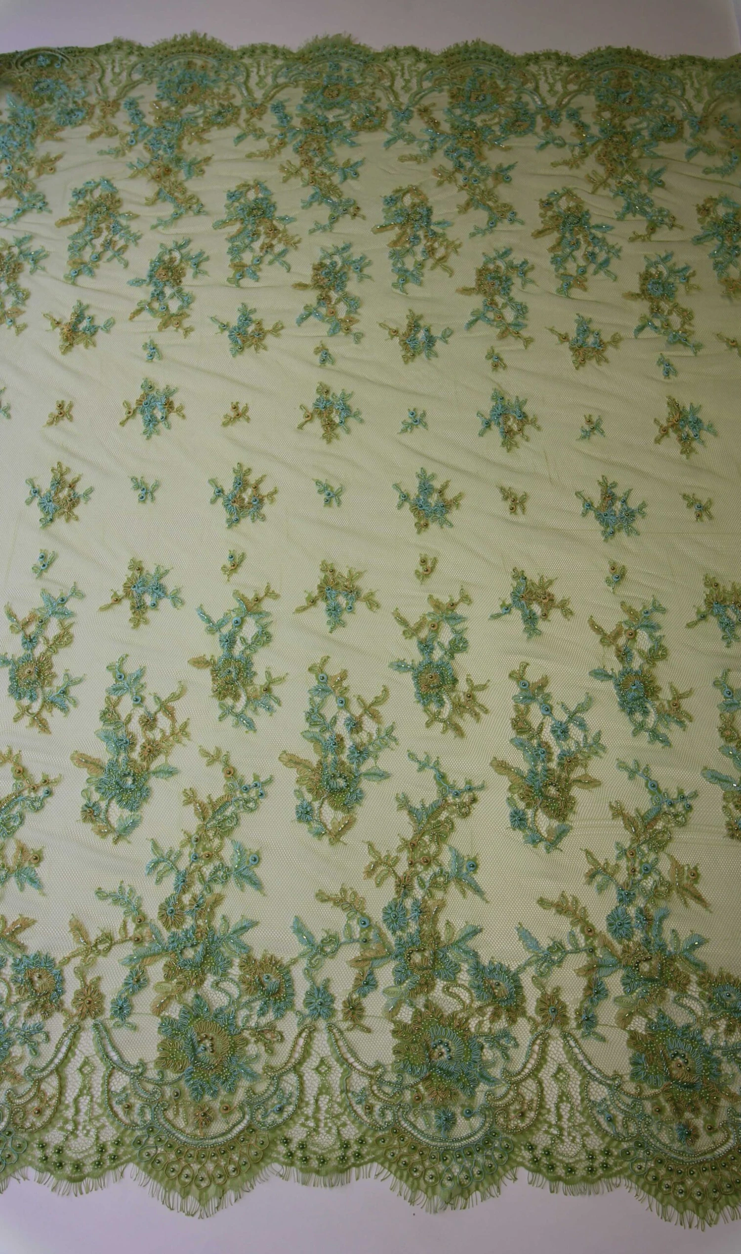 Green Beaded And Corded Lace - Cadence 2 Green Beaded And Corded Lace - Cadence - Image 2