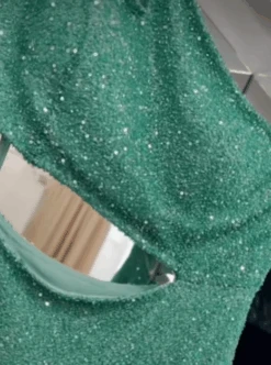 Green Beaded Lace - Britte -Bridal Fabric Shop greenbeadeddressbritte1