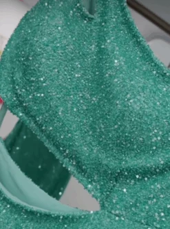 Green Beaded Lace - Britte -Bridal Fabric Shop greenbeadeddressbritte3