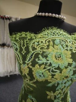 Green Beaded And Corded Lace - Cadence 8 Green Beaded And Corded Lace - Cadence -Bridal Fabric Shop greenbridallace cadence