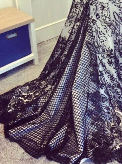 Black Sequinned Lace - Odelia 9 Black Sequinned Lace - Odelia -Bridal Fabric Shop greer 53bf8f8f c8db 4347 aaa8 5757ffc5989e