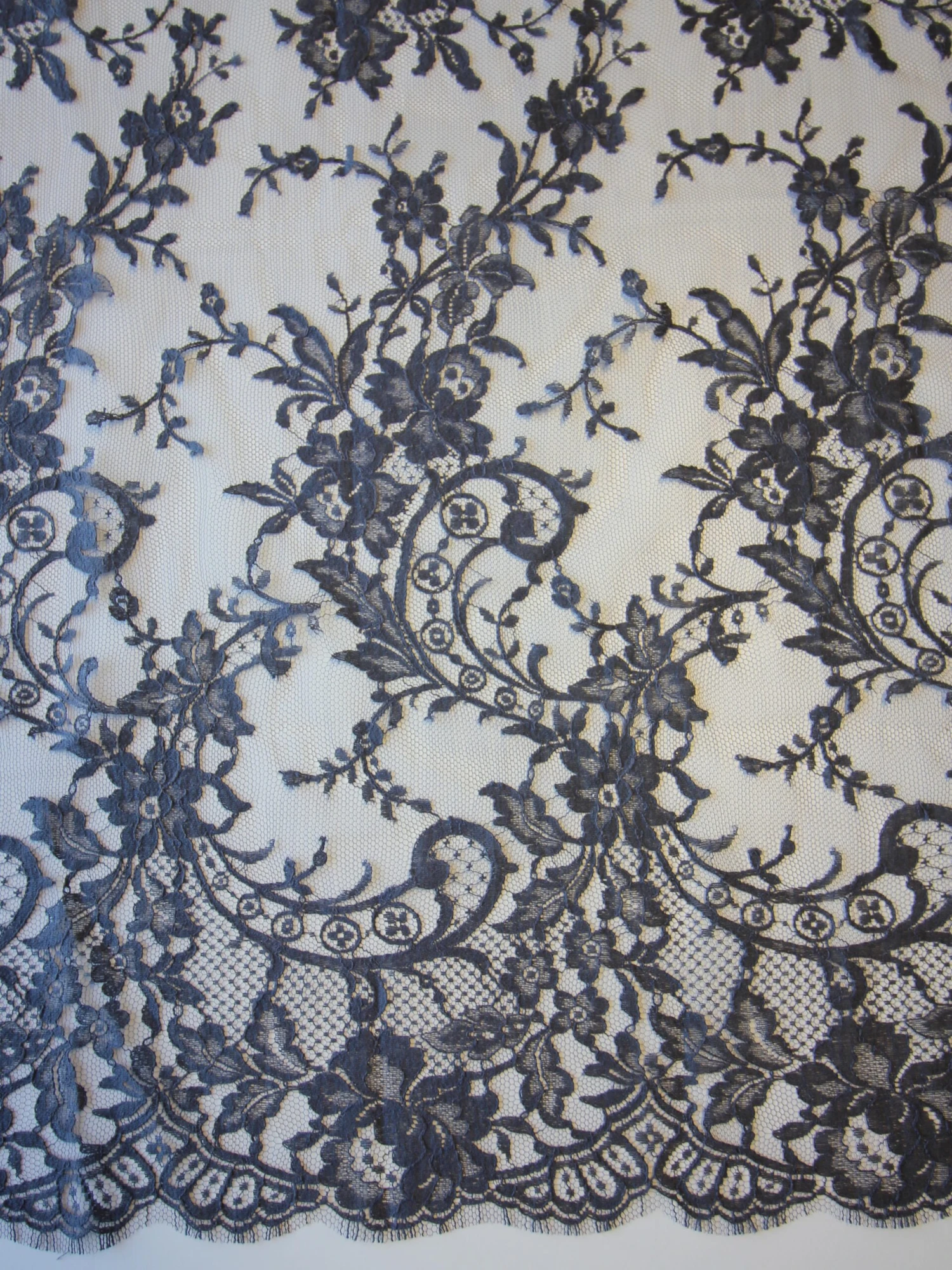 Grey Chantilly Lace - Kate 6 Grey Chantilly Lace - Kate - Image 6
