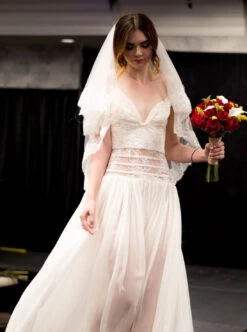 Ivory Corded Lace - Harmony -Bridal Fabric Shop harmony lace dress1