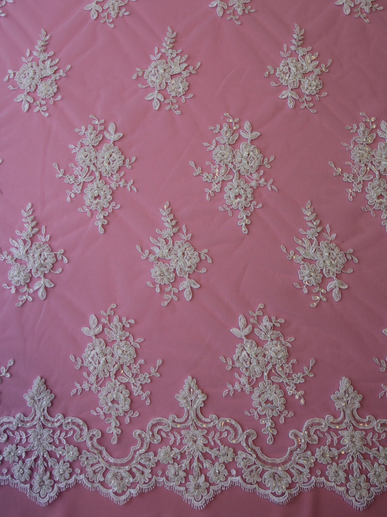 White Beaded Lace - Sophia 2 White Beaded Lace - Sophia - Image 2