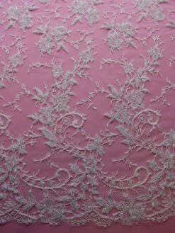 White Beaded Chantilly Lace - Annalisa 10 White Beaded Chantilly Lace - Annalisa -Bridal Fabric Shop ivory beaded lace annalisa