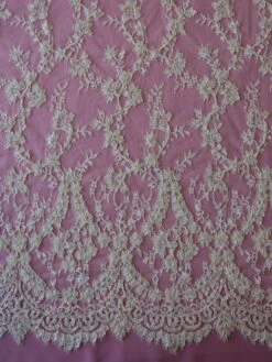 Ivory Beaded And Corded Lace - Constance -Bridal Fabric Shop ivory beaded lace constance