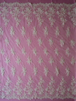 Ivory Beaded Lace - Daisy -Bridal Fabric Shop ivory beaded lace daisy full width
