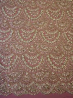 Ivory & Champagne Beaded Lace - Emmeline -Bridal Fabric Shop ivory beaded lace emmeline 2