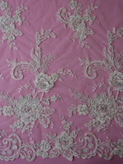 Ivory Corded Lace - Harmony -Bridal Fabric Shop ivory beaded lace harmony